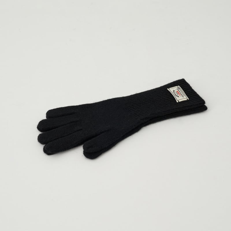LOEIL Fingerhole Wool Knit Gloves - Black