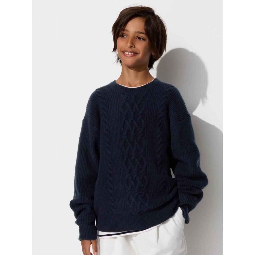 

Uniqlo Детский свитер Supleyan Cable 69 NAVY/KIDS 100