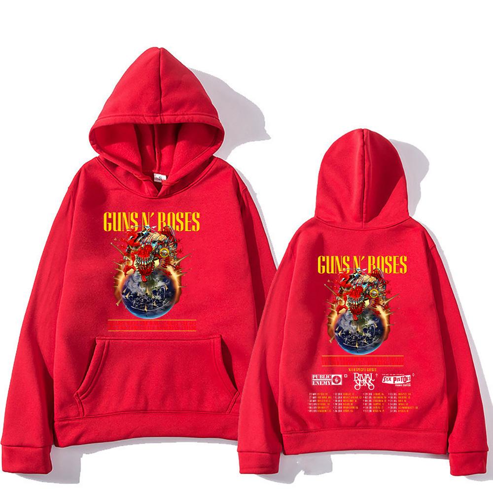 Guns N Rosess Latin American Tour 2025 Hoodies Long Sleeve Fleece Hooded Sweatshirts Fashion Women Unisex Streetwear Loose Hoody