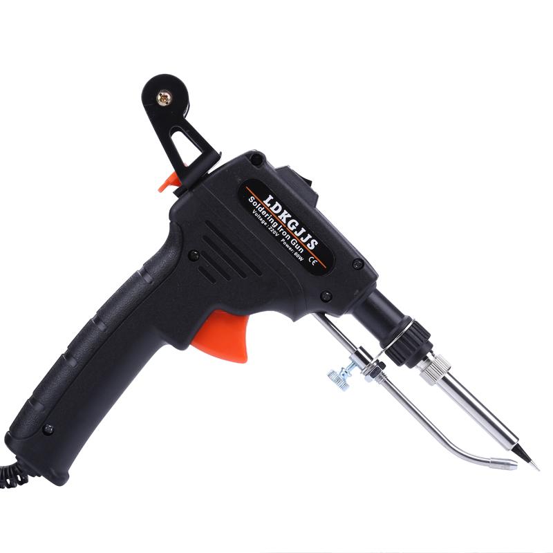 

110 В/220 В 60 Вт ручной паяльник автоматическая отправка оловянного пистолета электронная паяльная станция сварочный ремонтный инструмент 110V US Plug чёрный