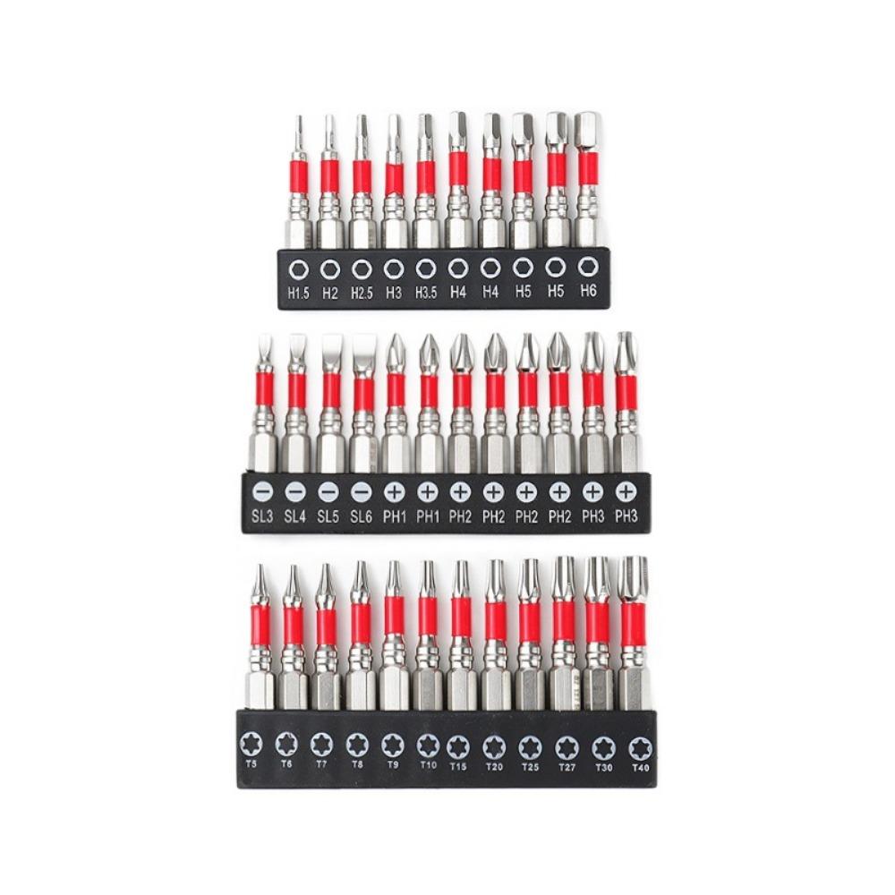 10/12/34 pcs Non-Slip Magnetic Hex Screwdriver Bits S2 Steel Slotted Torx Hex Bit Kit  Woodworking