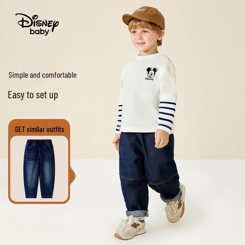 Disney Baby Boys' Faux Two-Piece Long-Sleeve Cotton T-Shirt