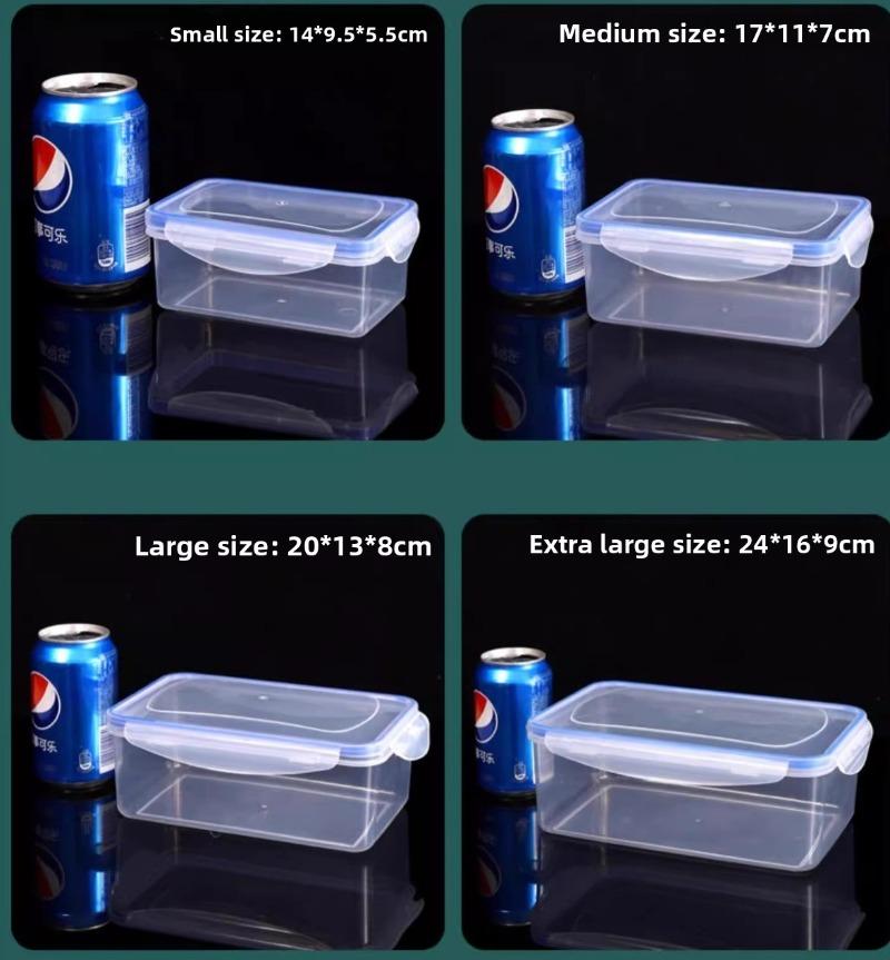 Storage Box Sealed Rectangular Refrigerator Lid Plastic Crispy Microwave Heated Lunch Box with Lid