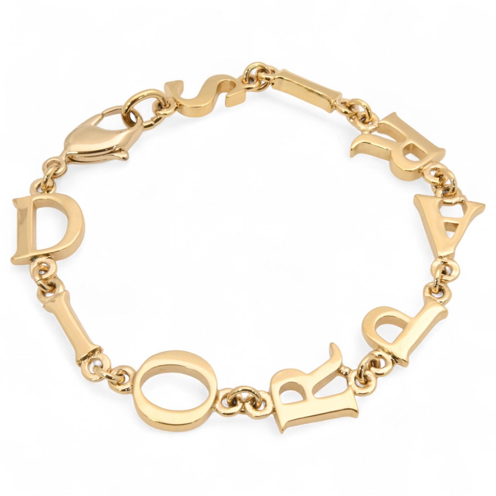 

Auth DIOR DIORPARIS Bracelet Gold Metal di1310bz