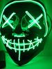Black Ghost LED Sound-Control Mask - Luminous V Shape Halloween Prop