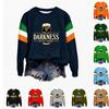 Damen Casual Fashion Print Langarm Rundhals Pullover Top Bluse