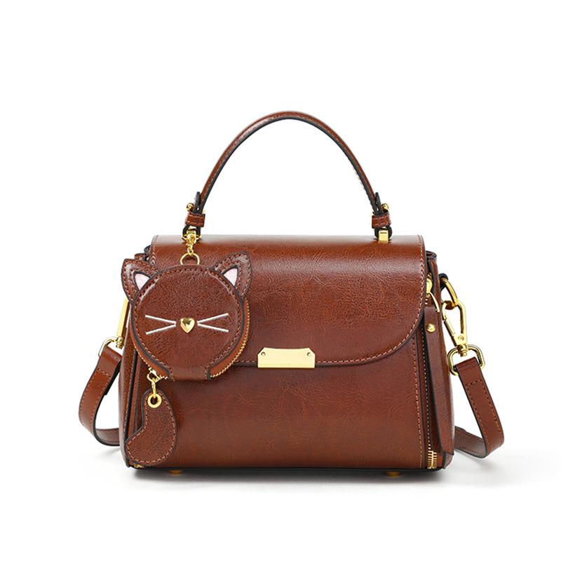 Women's Versatile Bag 2025 New Handbag Crossbody Bag Genuine Leather Shoulder Bag Light Luxury Style High-end Commuter Bag