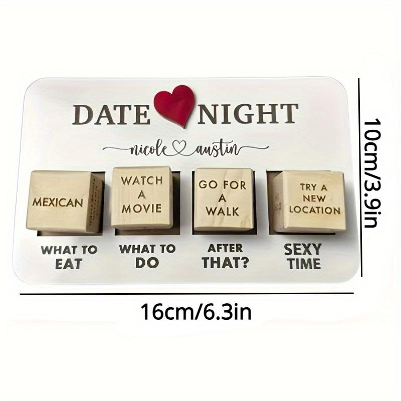 1 Juego de Ideas de dados nocturnos para citas después de la edición oscura-juego de dados de madera para parejas-regalos para novios, novias y maridos