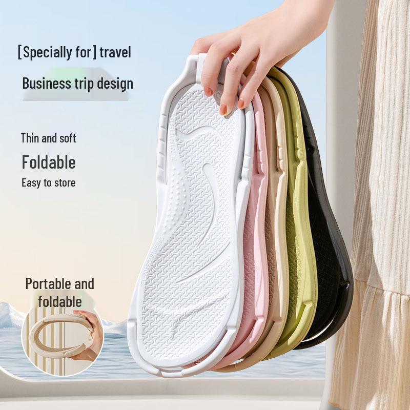 Portable Non-Slip Travel Slippers for Couples - Indoor & Bathroom Use, Easy To Carry