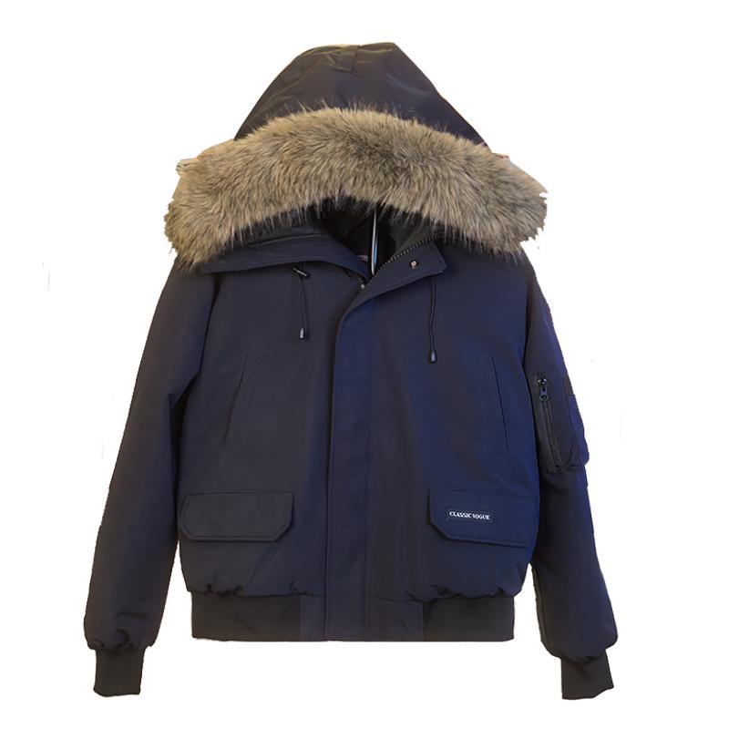 Chaqueta de Plumas de Ganso Estilo Motero Retro Americano de Moda para Hombre 2026