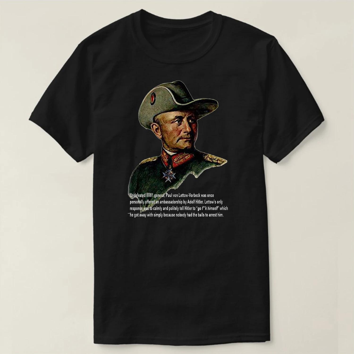 

General Paul Emil Lettow-vorbeck German Officer T Shirt New 100% Cotton Short Sleeve O-Neck Tshirt Casual Mens Top - Men s Su... S разноцветный