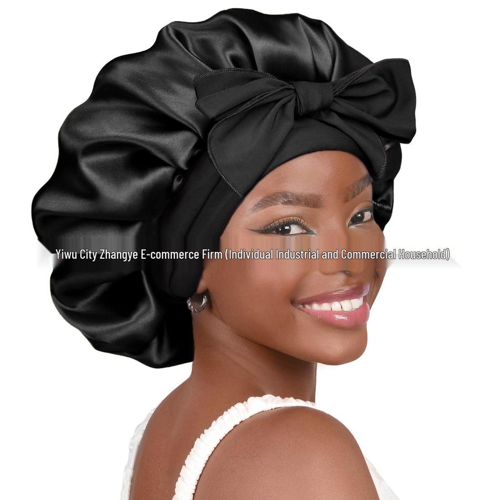 Women's Satin Silk-Style Adjustable Nightcap for Hair Protection