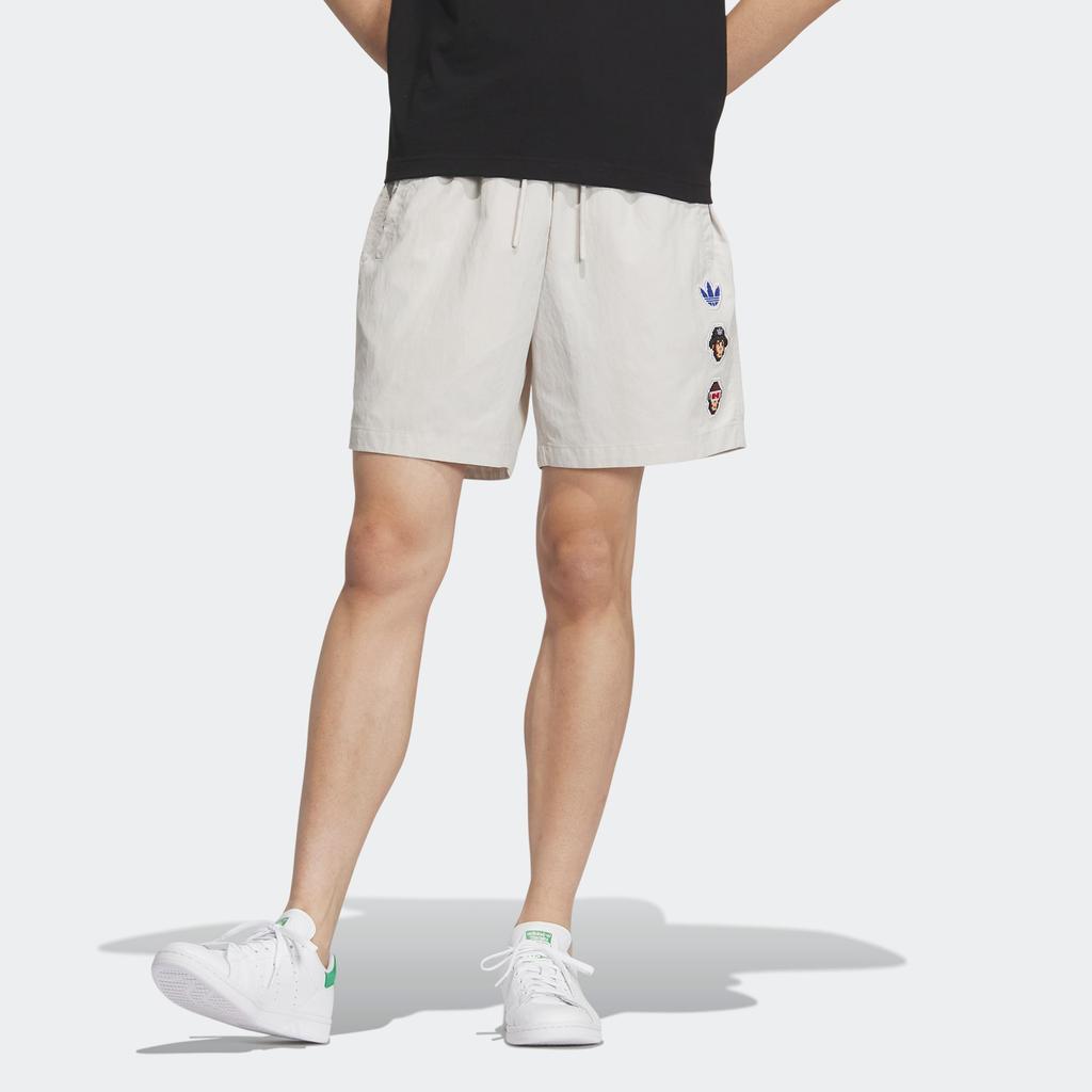 Adidas Originals X Monkey Kingdom Co-Branded Woven Shorts with Logo and Drawstring Men Shorts Mica-Pink IP1797