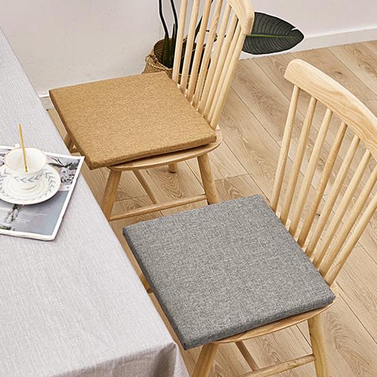 Chair Cushion Tie Fixed Breathable Cotton Linen Living Room Comfortable Seat Butt