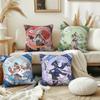 Game Genshin Impact Girl a Cushion Cover Pillow Cover Decoration Room Home Sofa Living Office Car Nordic Simplicity