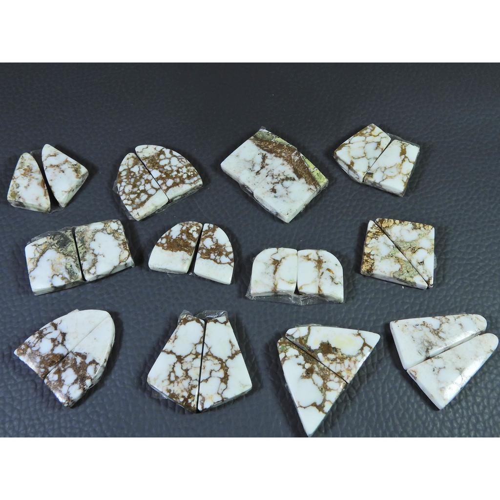 258Cts. Natural Wild horse Jasper Fancy Cabochon Loose Gemstone 12Pair Lot C-1479