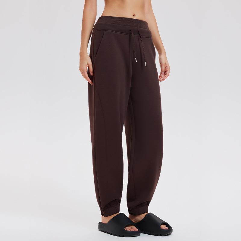 Women's High Waist Loose Fit Athletic Sweatpants - Autumn/Winter, Cuffed, Versatile, Slimming