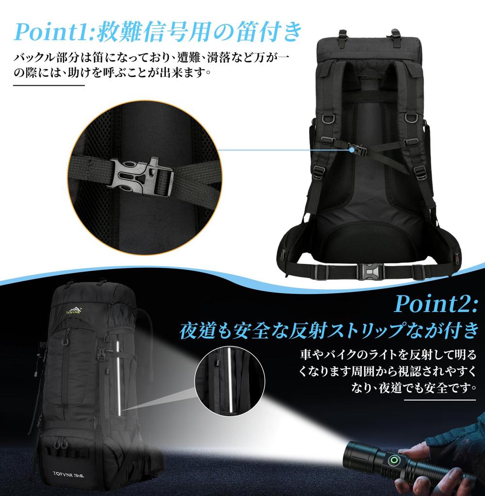 Kayiyasu 75L Large Capacity Mountaineering Ideal for and Emergency Waterproof and Unisex Backpack, Camping, Hiking, Travel, Preparedness,