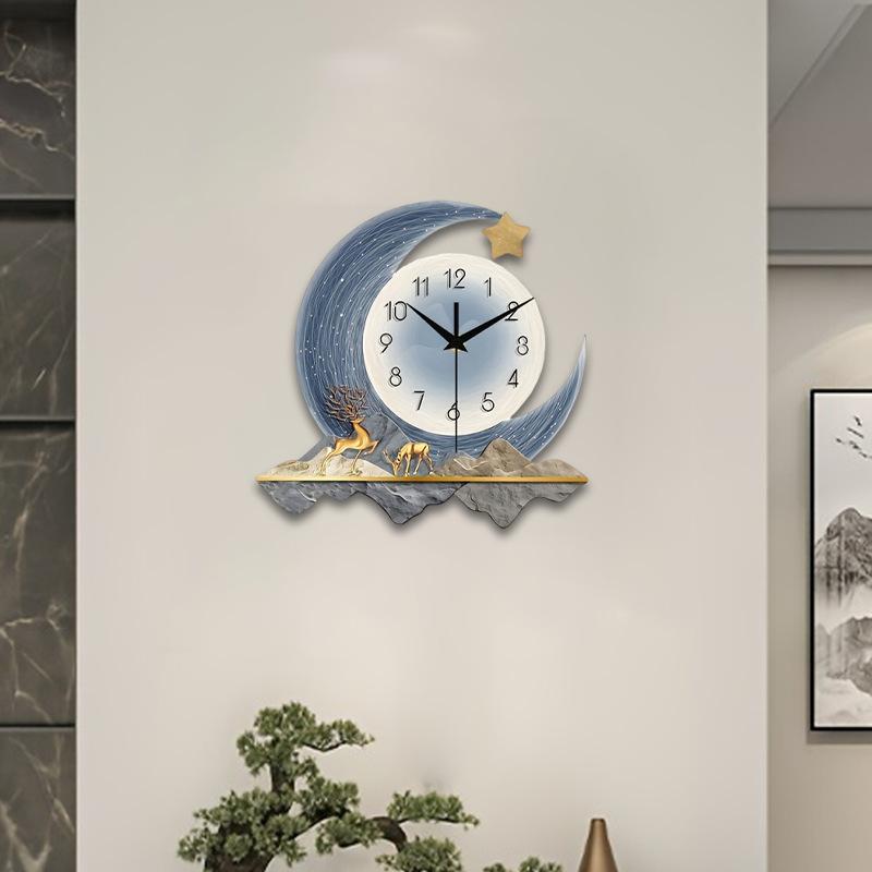Dormitory Decoration Clock Painting, Light Luxury Decorative Painting, Modern and Simple Wall Clock, Creative Home Hanging Clock