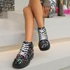 Fashion 2024 Winter New Women's Ankle Lace New Trendy Round Toe Boots