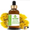 Pure Kruiden Helichrysum (Helichrysum italicum) Pure & Natural etherische olie van therapeutische kwaliteit in een glazen pot.