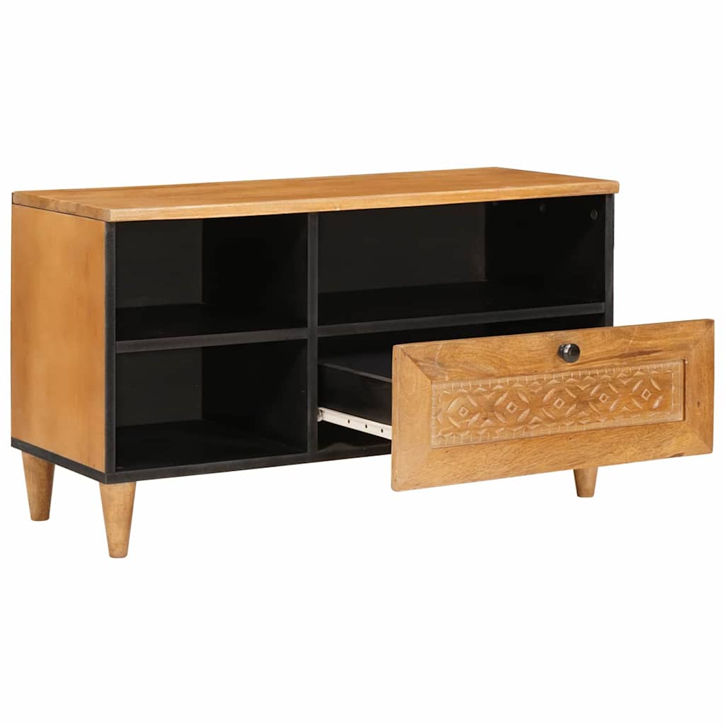 TV Cabinet with Drawers 80 X 33 X 46 Cm Solid Mango Wood