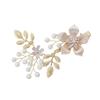 Handmade Flower Hair Clip with Alloy, Pearl and Drip Oil - Bridal Wedding Headwear Accessory