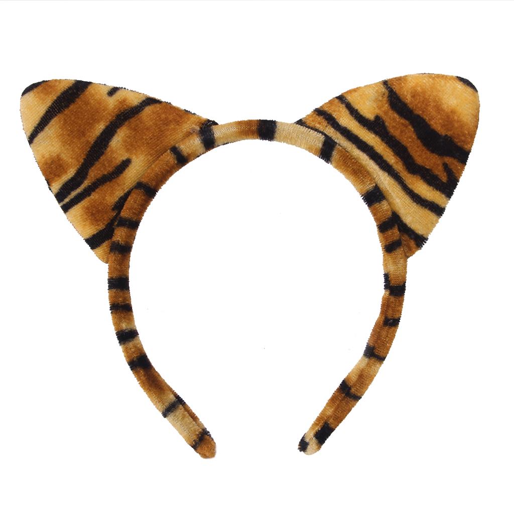 Fashion Women Plush Tiger Leopard Cat Ear Headband Hair Band Cosplay Party Fancy