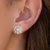 DW 0.5CT Moissanite Diamond Flower Stud Earrings for Women Real 925 Silver Solitaire Eternity Wedding Party Jewelry