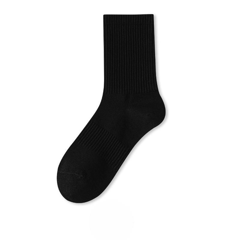 

Female Spring and Autumn Pure Cotton Pure Color Girth Waist Absorption Sweat Deodorant Sport Tube Socks 1 pair чёрный