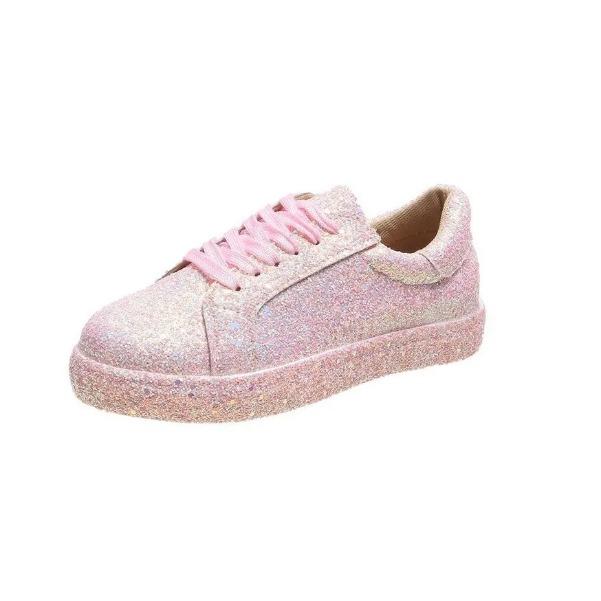 Neue Damen Casual Sneaker Mode Pailletten Schnür-Plateau Vulkanisierte Schuhe für Damen Outdoor Langlebige Flats Damen Laufschuhe