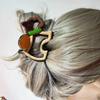 Korean Cartoon Dog Shark Hair Claw: Spliced Color Puppy Clip for Updo Hairstyles