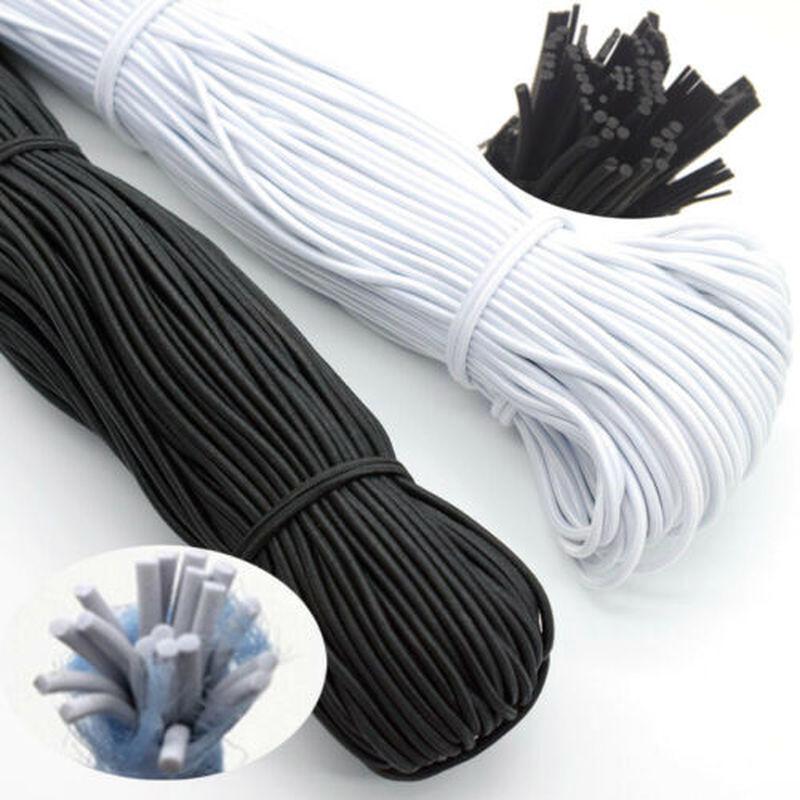 Buy 1/1.5/2/2.5/3mm White/Black Round High Elastic Sewing Stretch ...