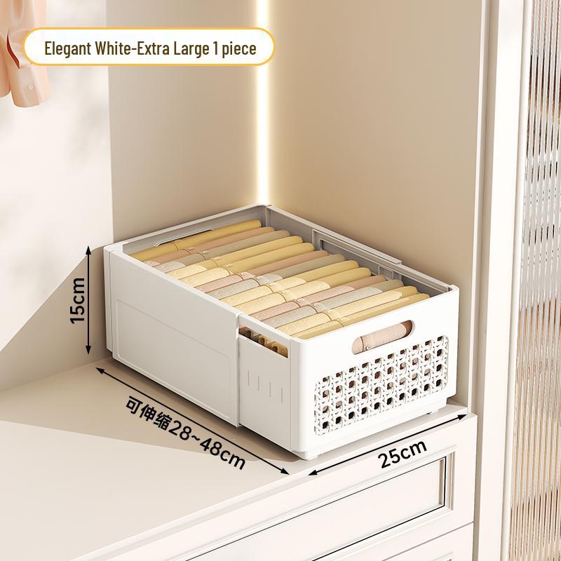 Retractable Wardrobe Drawer: Layered Organizer for Pants and Clothing Storage
