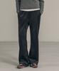 Siyajyu Sipt7140 Soft Ribbed Bootcut Elastic Waist Pants_Black