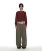 PARTIMENTO WOMEN Colorblock Double Layered Knit Sweater_Chili Stripe