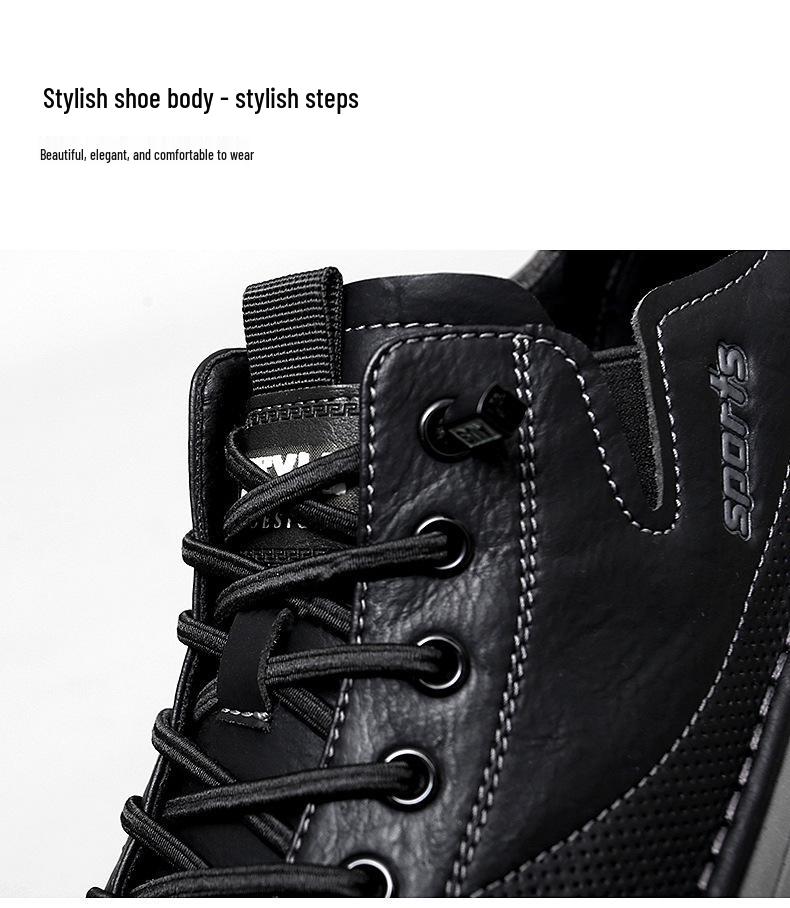 Men's Black Korean Style Casual Sports Board Shoes - Autumn/Winter Fashion