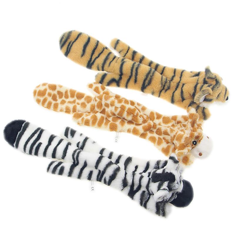 Funny Simulated Animal No Stuffing Dog Toy With Squeakers Durable Stuffingless Plush Squeaky Dog Chew Toy Crinkle Pet Squeak Toy