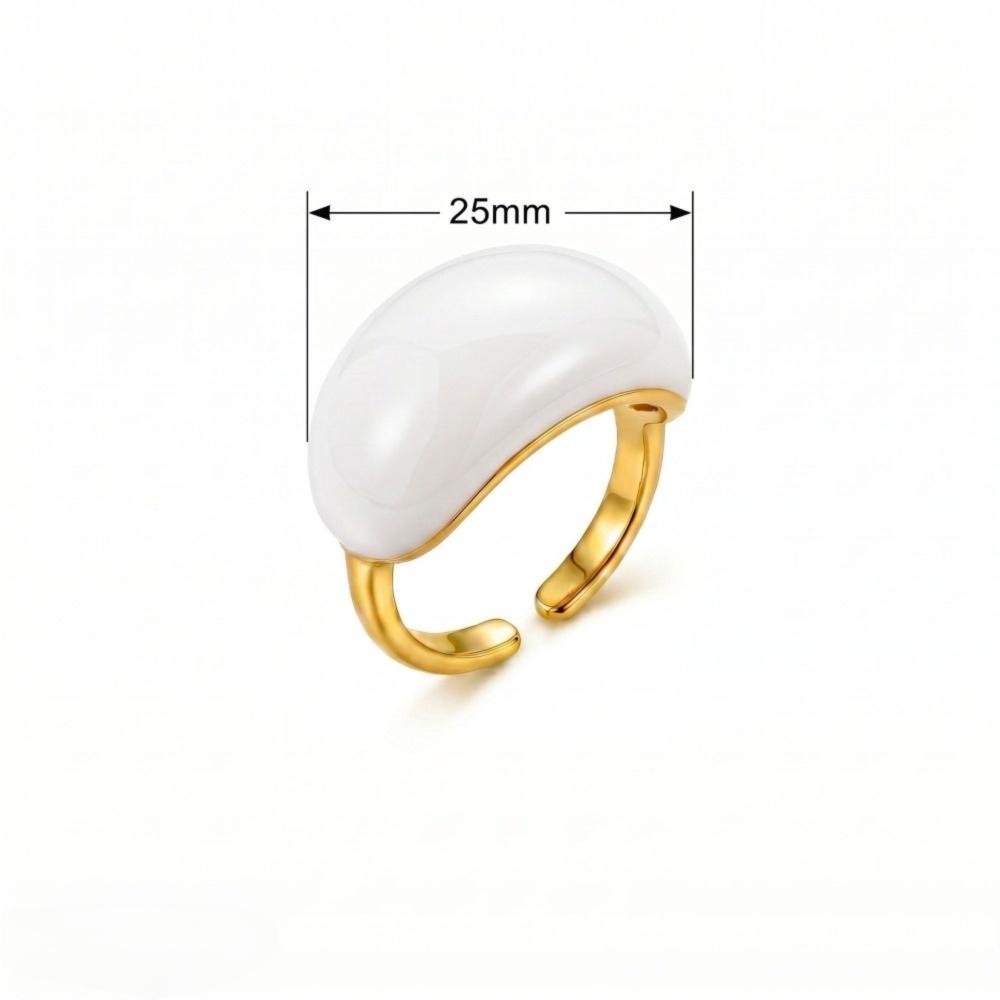 Gold Plated Brass Enamel Ring Enamel Drip Glaze Finger Ring Fashion Open End Ring For Women