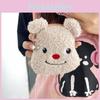 Cute Butter Bear Fluffy Zipper Pencil Case Cartoon Storage Bag For Students