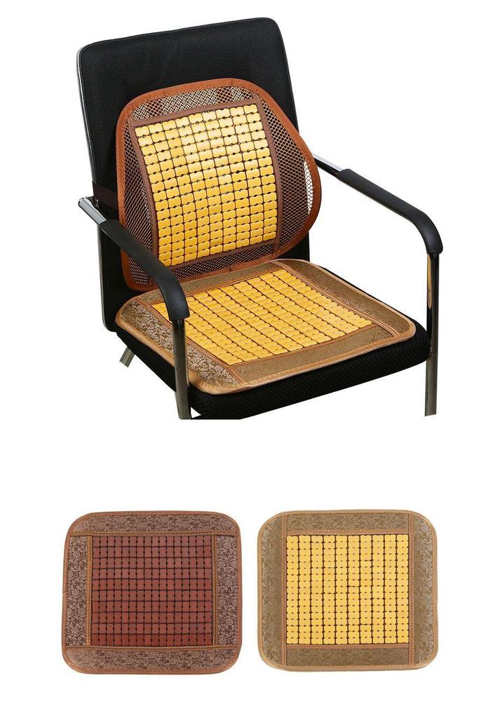 Bamboo Lumbar Support Cushion - Breathable Car & Office Backrest Pillow for Summer
