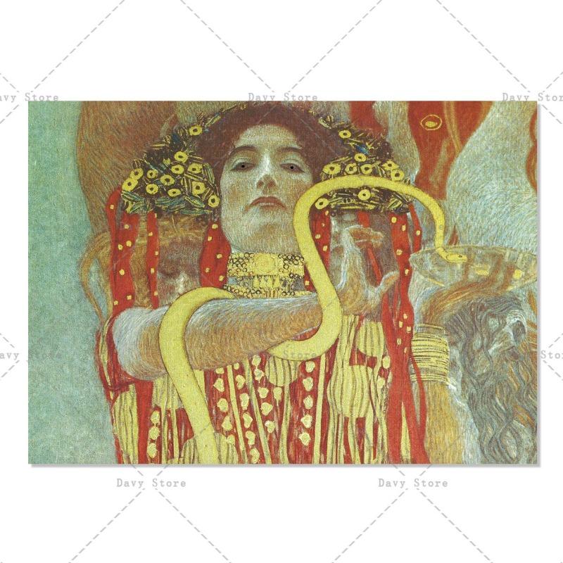 Gustav Klimt Kunstwerk Frau Porträt Malerei Poster und Drucke Wandkunst Bild Leinwandmalerei für Wohnzimmer Heimdekoration