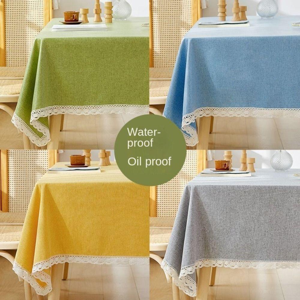 

Linen Cotton Table Cloth Luxurious Tablecloth Splice Table Cover Wedding Party