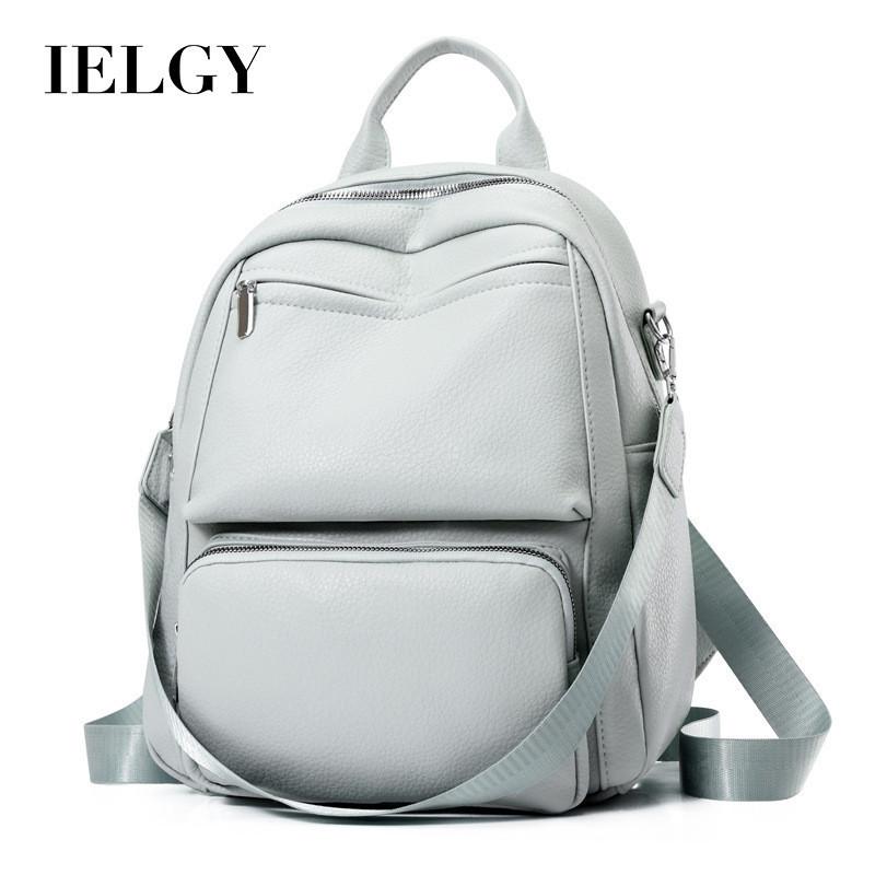 IELGY Solid Color Commuter Backpack, Spring and Summer Fashionable Large-capacity Student Backpack
