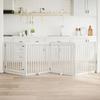 Vidaxl Foldable Dog Gate, With Door, 4 Panels, White, 320 Cm