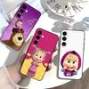 Cute Masha and the Bears Phone Case For Samsung Galaxy A73,A21s,A22,A31,A52,A53,A71,A41Soft Black Shell