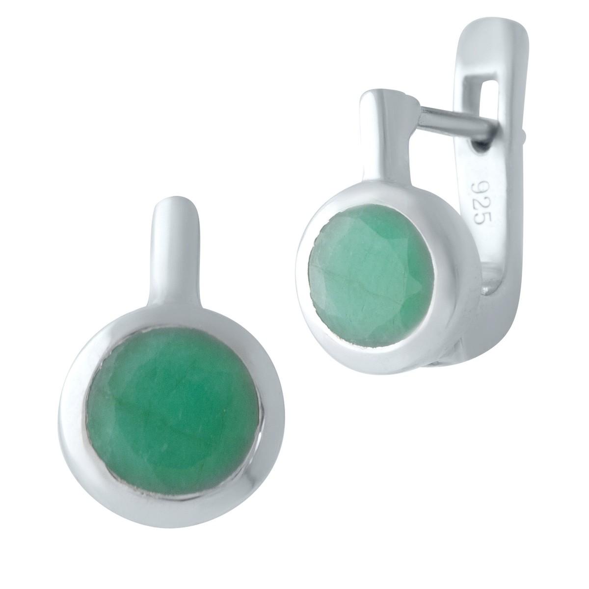 

Срібні сережки з натуральним смарагдом 1.63ct (1516911) смарагдовий