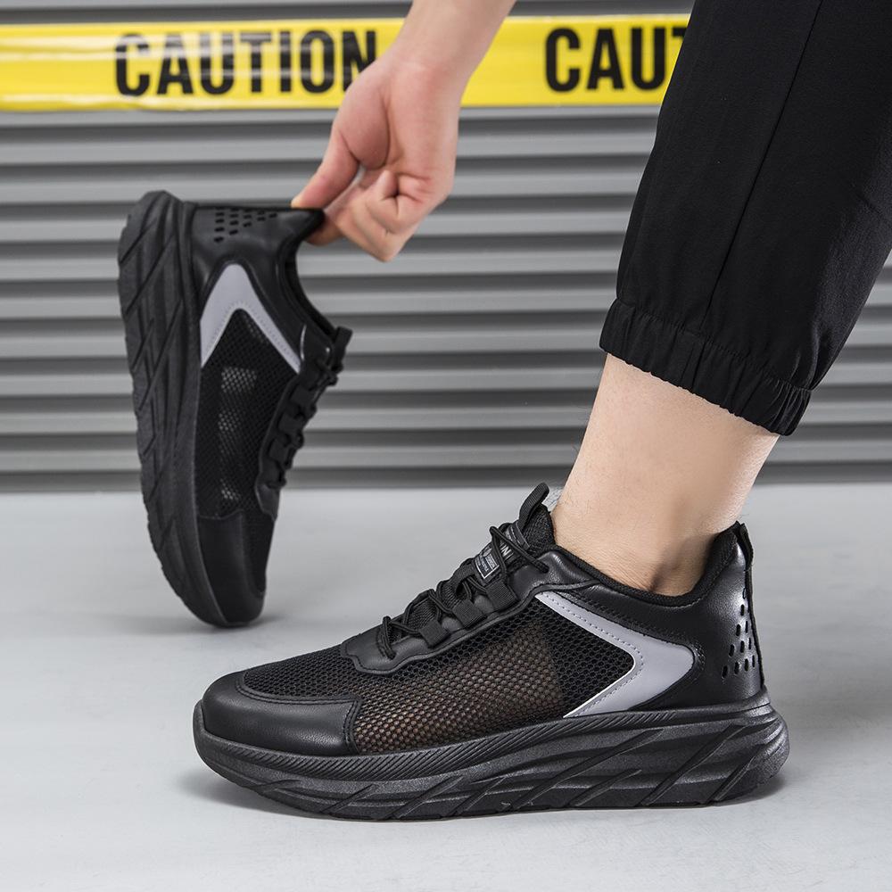 Nouvelles chaussures d'été pour hommes maille ajourée à la mode polyvalentes chaussures décontractées rehaussantes pour hommes légères et confortables chaussures de sport pour la course