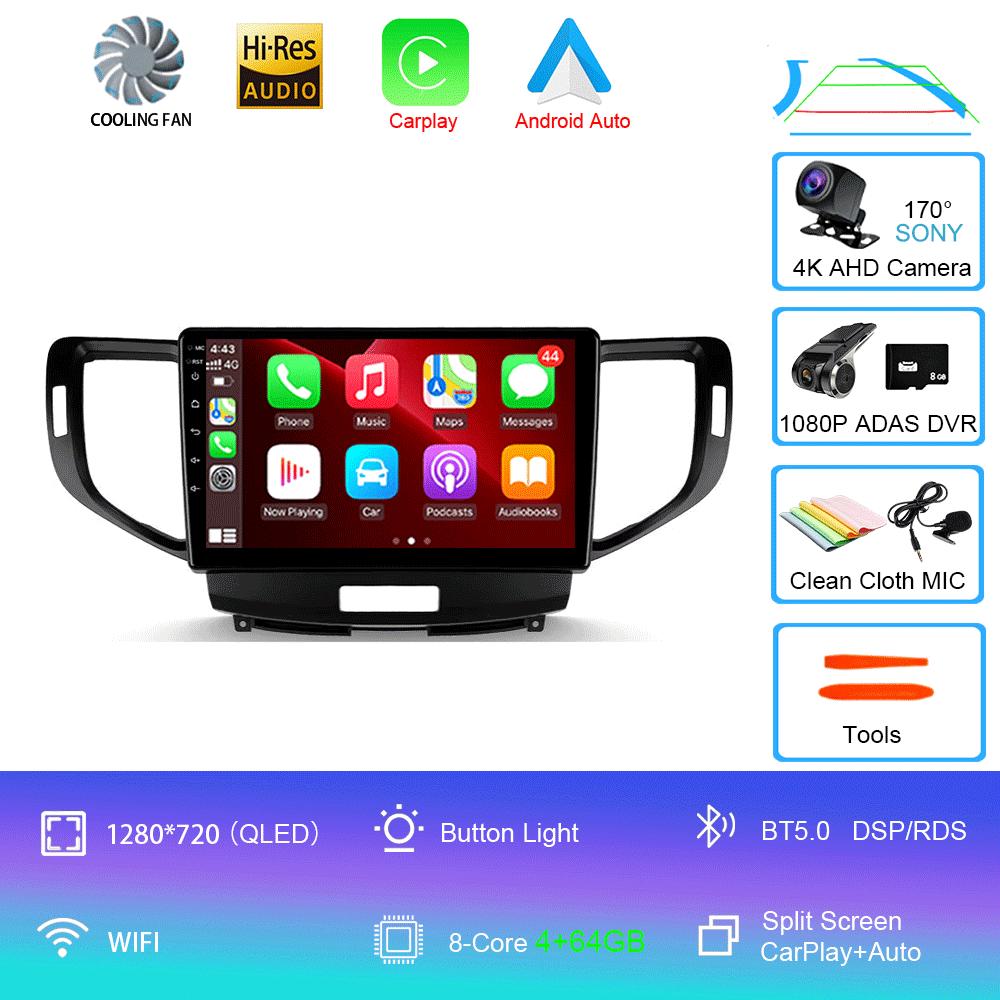 Autoradio Android 14 Carplay Auto DSP 2K Bildschirm Multimedia-Player Für Honda Accord 8 2008-2012 Autoradio Stereo 2din Head Unit