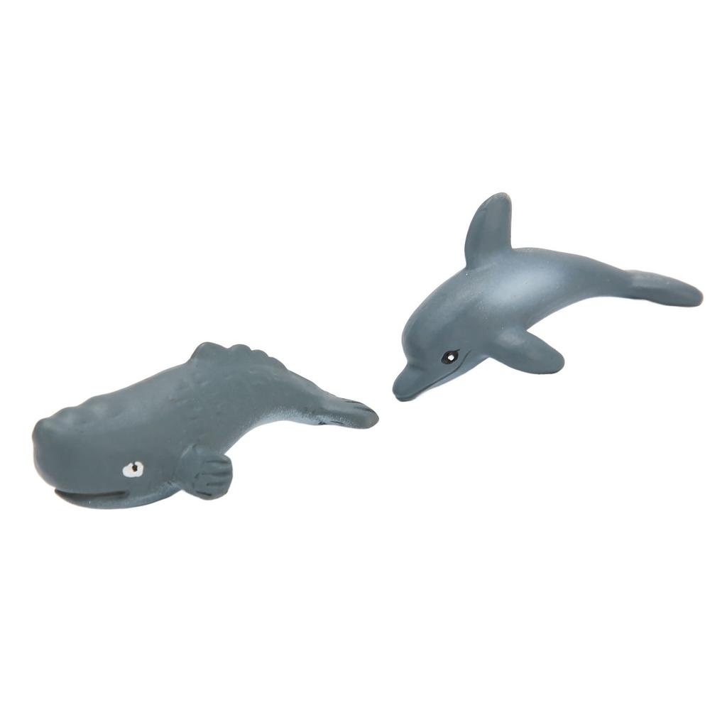2PCS Whale Ornament Cute Whale Look Modern Style Whale Figurine Resin Ornament for Home Decoration Mini Garden Cake